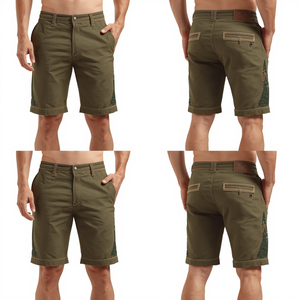 Pantalones Cortos Bordados para Hombre Inspirados en el Aire Libre con Detalles de Bosque y Construcción Premium para un Estilo de Vida Relajado - Product Image 2