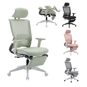 Sedia da Ufficio con Schienale Alto, Braccioli 2D e Poggiapiedi, Funzione di Inclinazione fino a 128 Gradi, Colore Verde - Product Image 4