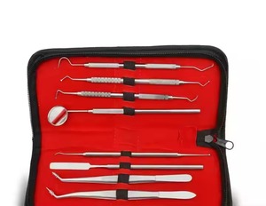 Kit professionnel de 8 instruments de diagnostic dentaire |   Ensemble d'examen dentaire en acier inoxydable avec miroir buccal, sonde et pince - Product Image 6