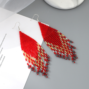 Pendientes Bohemios Hechos a Mano con Cuentas para Mujer, Joyería Linda Estilo Boho por MD HANDICRAFTS - Product Image 4