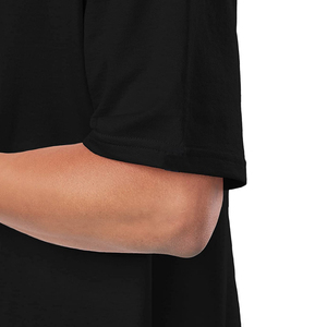 เสื้อยืดสีดำทรงโอเวอร์ไซส์สำหรับผู้ชาย แบบคอตตอน ไหล่ตก  รับผลิตเสื้อยืดเปล่าแบบ OEM ODM แบรนด์ส่วนตัว โรงงานผลิตเสื้อผ้า - Product Image 5