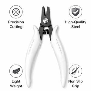 <b>Hair</b> Extension Bond Cutting & <b>Removing</b> Plier with White Handle for Keratin Bond <b>Removal</b> Professional Salon <b>Tool</b> - Product Image 4