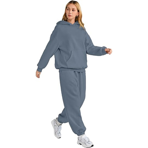 Ensemble de survêtement à capuche pour femme, personnalisable, vêtements de sport décontractés, ensemble deux pièces - Product Image 5