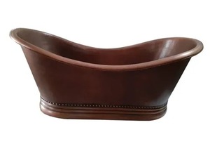 Baignoire ovale élégante en cuivre, profonde et confortable, design autoportant, caractéristiques écologiques, style moderne pour hôtels et villas - Acheter - Product Image 1