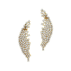 Pendientes de Diamantes Cultivados en Laboratorio con Certificación IGI de 2 Quilates, Largos y Exagerados, Estilo Europeo Americano, Retro, de Moda, Oro de 14K y 18K, Lujosos y Finos - Product Image 1