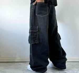 กางเกงยีนส์ทรงหลวมแบบสั่งทำพิเศษสำหรับผู้ชาย กางเกงขายาวทรงตรงแบบวินเทจ กางเกงยีนส์ผู้ชายทรงหลวมขนาดใหญ่พิเศษ ผู้ผลิตกางเกงยีนส์ผู้ชาย - Product Image 6