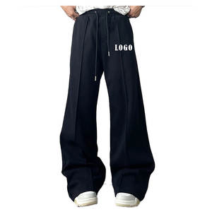 Pantalones de Hombre Rectos, Holgados, de Pierna Ancha, con el Mejor Diseño Personalizado, Pantalones de Hombre Rectos con Rayas Curvas, Cintura Elástica con Cordón - Product Image 2
