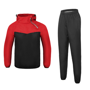 ชุดแจ็คเก็ตและกางเกงสำหรับฤดูหนาวแบบ unisex สีแดงดำ ตัดต่อสี ผ้าฟลีซ ระบายอากาศ กันน้ำ สวมใส่สบายๆ สำหรับผู้ใหญ่ - Product Image 1