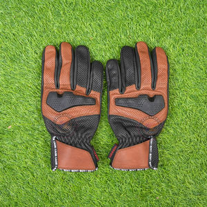 Guantes de verano de cuero genuino de primera calidad, perforados, para motocross, motocicleta, motociclistas, carreras callejeras. - Product Image 2