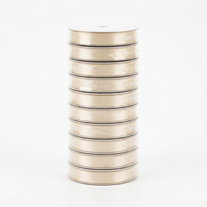 Ruban satin uni 12 mm blanc cassé beige clair, vente directe usine, 10 rouleaux x 8 mètres pour décoration de meubles, livres d'échantillons, vente en gros - Product Image 3