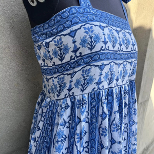 Robe d'été décontractée sans manches en coton imprimé au bloc, longueur midi, collection 2026, prix usine - Product Image 1