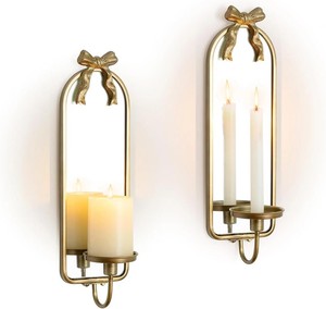 Ensemble de appliques murales rustiques en bois et métal, design panneau vintage, support en fer robuste, éclat chaleureux, décoration de maison de style ferme - Product Image 6