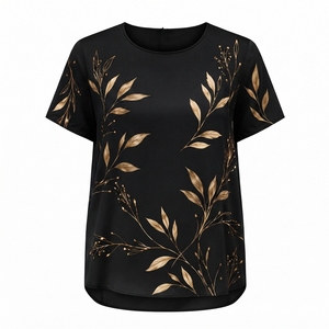 T-shirts décontractés d'été pour femmes en toile imprimée, dernier design, faible MOQ - Prix direct usine - Product Image 1