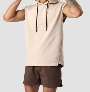 Conjunto de Sudadera con Capucha y Cordón Ajustable con Bolsillos y Pantalones Cortos Casuales para Hombre, Lavado Ácido, Transpirable, 100% Algodón, para Invierno - Product Image 3