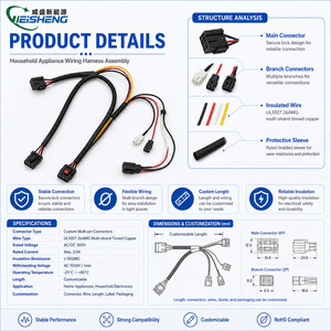 中国制造商电子线束电缆组件家用电器镀锡铜导体PVC/PTFE/PBT IP67 - Product Image 3