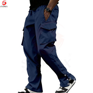 Men's 100% Cotton Breathable Quick-Dry Lightweight Summer <b>Cargo</b> Pants Stonewashed Mid Waist Button Fly Classic <b>Straight</b> <b>Leg</b> for - Product Image 2