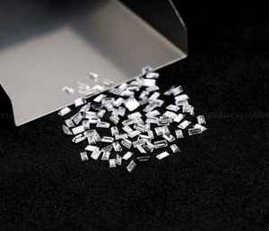 Paire de boucles d'oreilles et bague de fiançailles en diamant blanc cultivé en laboratoire, taille baguette conique 3.0 x 1.5 mm, couleur D, percé au laser, certifié IGI - Product Image 3