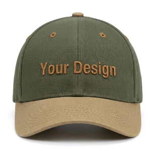 Casquette de baseball à motif de lettres brodées à la machine en couleur contrastée, vente en gros, 6 panneaux, broderie personnalisée, casquettes de sport - Product Image 1