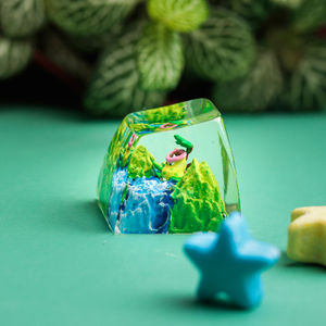 คีย์แคปช่างฝีมือแห่งป่าลึกลับ, คีย์แคปแบบกำหนดเอง, คีย์แคปอนิเมะน่ารัก, คีย์แคปสีเขียว, ชุดคีย์แคป, คีย์แคปไม้ - Product Image 1