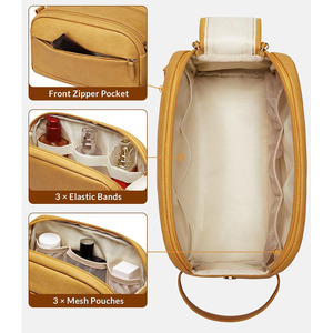 Genuine leather toiletry <b>bag</b> travel <b>wash</b> case providing organization for toiletries and cosmetics for sale in reasonable price - Product Image 5