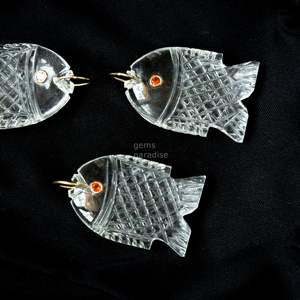 Colgante de Pez de Cuarzo Cristalino AAA, Collar de Plata 925 Hecho a Mano con Gema, Amuleto de Cristal Curativo Tallado a Mano, Joyería de Lujo y Moda - Product Image 5