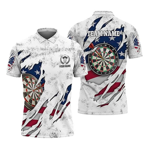 เสื้อโปโลกอล์ฟพิมพ์ลายล่าสุดสำหรับผู้ชาย เสื้อโปโลซับลิเมชั่นแบบกำหนดเอง เสื้อโปโลพิมพ์ลายซอฟท์ดาร์ทสำหรับผู้ชาย - Product Image 4