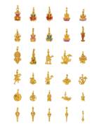 Pendentifs religieux hindous en acier inoxydable plaqué or massif 22 carats |   Bijoux de temple Lakshmi Ganesha Balaji Durga pour enfants |