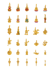 จี้พระเจ้าฮินดูทองคำบริสุทธิ์ 22K |   เครื่องประดับวัดลักษมี กฤษณารักษี บาลายจี และดูร์กา |   จี้ทองคำสำหรับศาสนาขายส่ง - Product Image 6