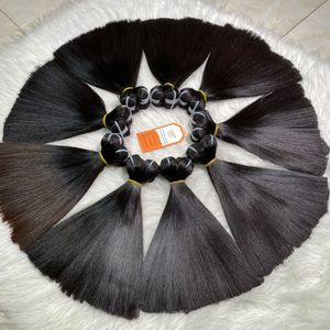 Meilleure vente 12 "Super Double Drawn Remy Hair Trame Extensions de cheveux Machine Double trame faisceaux prêts à expédier à bas prix - Product Image 6