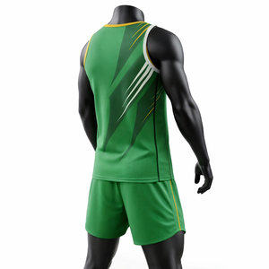Conjunto de Camiseta y Pantalones Cortos de Baloncesto Verde Unisex, Ropa Deportiva Transpirable con Impresión Digital, 100% Poliéster, Nombre Personalizado - Product Image 4