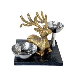 Unique Lion Silver Aluminium Marble Base Durable Candle Pillar Holder Handmade <b>Heat</b> Resistant Eco-Friendly Home Decor for - Product Image 4