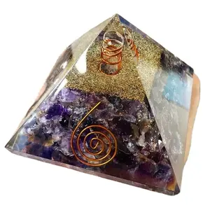 Amethyst Orgon Pyramide Edelstein Mariya Kristall Export Feng Shui mit Blume des Lebens Symbol IN;7903232 World Wide 15 Stück
