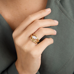 Minimalist Gold Band Ring, 14K Solid Gold <b>Stacking</b> Ring, Simple Wedding Band, Dainty Everyday Ring, Classic Fine Jewelry Gift - Product Image 2