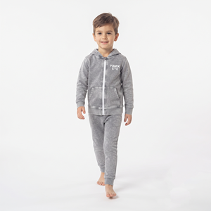 Conjunto de Sudadera con Capucha y Pantalones de Chándal de Algodón para Niños, Lavado Ácido, con Cremallera Completa, Personalizado, Ropa Casual para Niños, Venta al por Mayor 2026 - Product Image 3