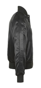 Veste bomber décontractée en satin de haute qualité pour homme, style universitaire, noire, pour la saison d'hiver - Product Image 3