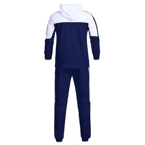 Survêtement à capuche pour homme, color block, manches longues, décontracté, respirant, en polyester et coton, avec cordon de serrage et poches - Product Image 3