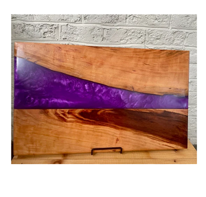 Planche à découper rectangulaire en résine époxy et bois pour couper les fruits, les légumes et la viande, planche à découper moderne de luxe pour ustensiles de cuisine - Product Image 2