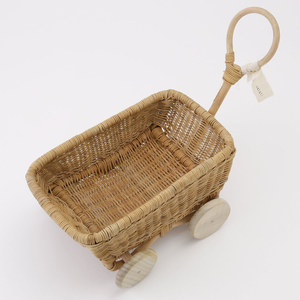 Cochecitos de muñecas de ratán natural, cochecitos de muñecas de caña para juegos de simulación, lindos cochecitos de juguete para niños, venta al por mayor. - Product Image 5