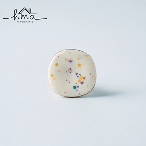 Decorative Speckled Brass Cabinet Knob Multicolor Round Square Shape Handmade <b>Drawer</b> <b>Pull</b> for Furniture Doors - Product Image 1