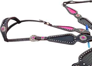 Cabezada Western para Caballo de Alta Calidad en Cuero Indio 100% Puro con Tallado a Mano y Hebillas de Latón - Product Image 6