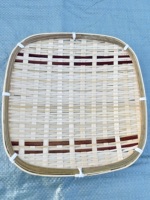 Plateau de service en bambou fait main, finition naturelle, écologique, 23 cm, lot de 4, ovale et rectangulaire, pour thé, collations, noix, pâtisseries, qualité alimentaire