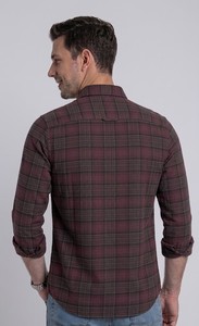 Camisa Enovate a Cuadros, Doble Botonadura, Manga Larga, Corte Regular, Casual, Unisex, Transpirable, Tejida, 100% Algodón, para Verano - Product Image 3