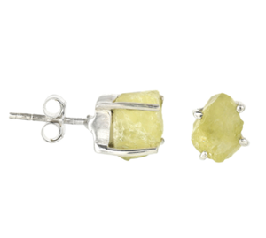 Boucles d'oreilles en argent sterling 925 avec quartz citron vibrant, bijoux faits à la main, pierres précieuses brutes, pour un été lumineux et un usage quotidien. - Product Image 1