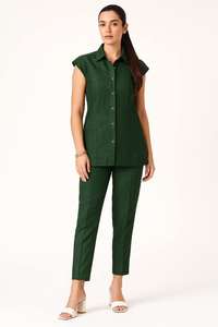 Elegante conjunto de dos piezas en poliéster color borgoña, ropa casual semi formal para mujer, disponible en tallas M, L, XL, XXL, venta al por mayor, estilo indio-pakistaní. - Product Image 2