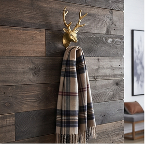 Finest Quality Gold Deer Head Wall <b>Hook</b> Metal Animal Design Durable Rustic Style Single <b>Hook</b> Display Hanger For Clothing Storage - Product Image 3