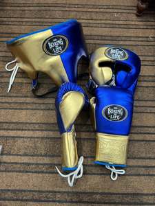 No Boxing No Life Guantes de Boxeo Sanda de Cuero Genuino de Vaca con Cordones Estilo Mexicano, Antideslizantes, que Absorben la Humedad, con Protector de Cabeza y Entrepierna - Product Image 5