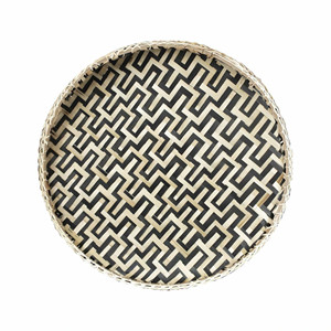 Plateaux de service ronds en bambou tressé à motifs floraux, décoratifs pour la maison, matériaux naturels de haute qualité du Vietnam - Product Image 2