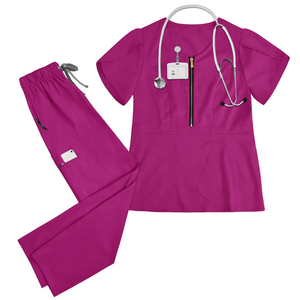 Scrub Uniform Hospital Medical Nursing Scrubs Sets 100% Cotton Washable <b>Top</b> and Pants Spa Beauty Salon Stretchy Nurse Uniform - Product Image 3
