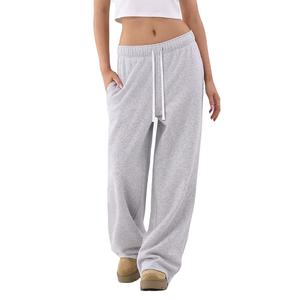 กางเกงจ็อกเกอร์ผ้าแคนวาสสำหรับผู้หญิง สไตล์สตรีทแวร์ สำหรับฤดูหนาว ระบายอากาศได้ดี เหมาะสำหรับออกกำลังกาย เอวกลาง ผ้าฝ้าย 100% มีเชือกผูก - Product Image 1