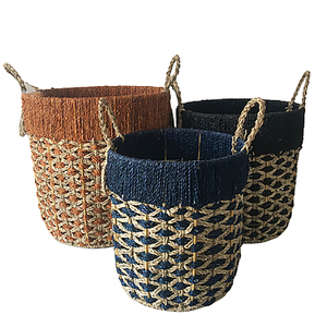 High Quality Bestselling Eco-Friendly Seagrass Handwoven <b>Basket</b> <b>Storage</b> Home Decoration Laundry <b>Basket</b> Hamper Multifunction Made - Product Image 6